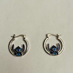 Women Or Girls Stitch Fashion Hoop Earrings